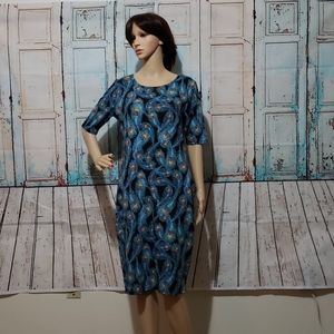 LuLaRoe Stunning Peacock Dress szL